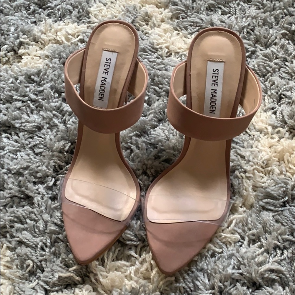 Steve Madden 7.5 clear/nude colored heels!